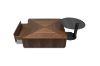 Picture of SKARA Genuine Walnut Veneer Square Nesting Coffee Table 