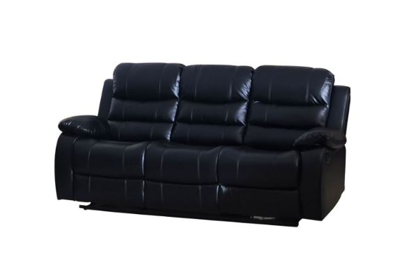 Picture of ALESSANDRO Air Leather Reclining Sofa Range (Black) - 3RR