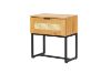 Picture of SAILOR 1-Drawer Bedside Table with Rattan (Oak Colour)