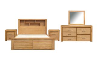 Picture of HEYFIELD Solid Oak Bedroom Combo Set - 5PC Queen