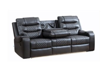 Picture of LAKELAND 3-Seater Manual Reclining Sofa with Drop-Down Cup Holders & Pop-Up Socket