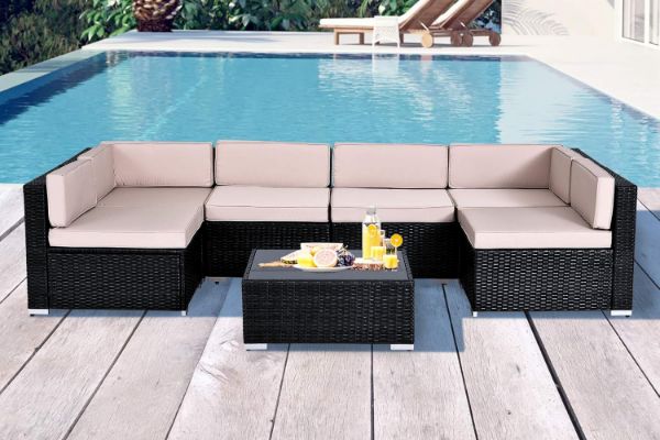 Picture of LACOO 7PC Outdoor Lounge Modular Sofa Set