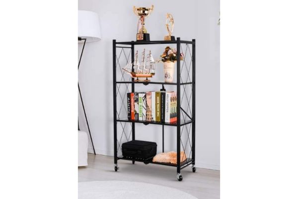 Picture of NNEVL 125cmx71cm 4-Tier Foldable Shelves with Wheels