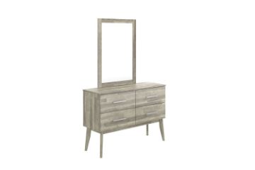 Picture of BALLINA 4-Drawer Solid Acacia Wood Dresser with Mirror 