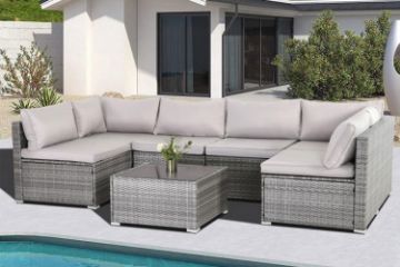 Picture of AZUMA 7PC Sectional Outdoor Lounge Wicker Sofa Set