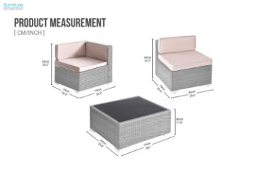 Picture of AZUMA 7PC Outdoor Sectional Modular Wicker Sofa Set