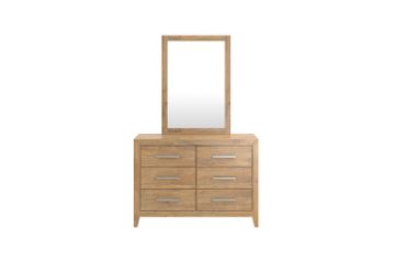 Picture of EMERSON 6-Drawer Dresser with Mirror (Solid Acacia Wood)