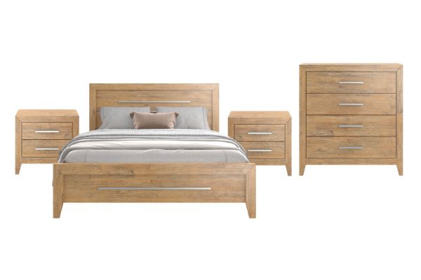 Picture of EMERSON Solid Acacia Wood Bedroom Combo Set - 4PC Queen