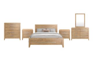 Picture of EMERSON Solid Acacia Wood Bedroom Combo Set - 6PC Queen