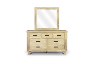 Picture of AKAROA 7-Drawer Dresser with Mirror (Solid Acacia Wood)