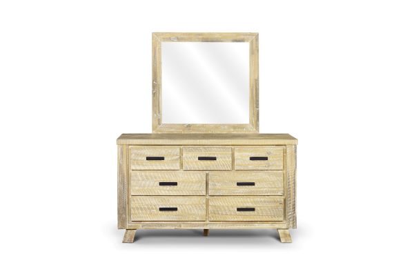 Picture of AKAROA 7-Drawer Solid Acacia Wood Dresser with Mirror