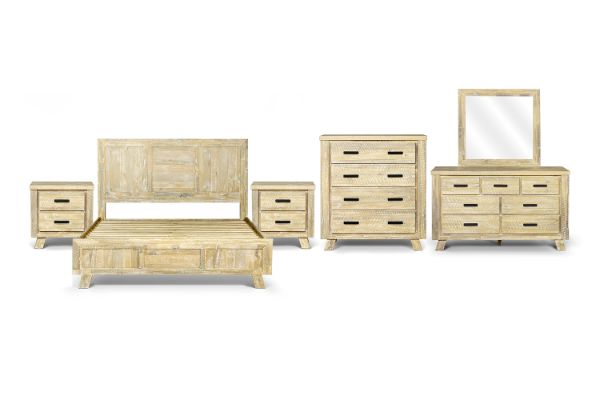 Picture of AKAROA 4PC/5PC/6PC Solid Acacia Wood Bedroom Range in Queen/King/Super King Size