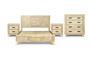 Picture of AKAROA Solid Acacia Wood Bedroom Range - 4PC Queen 