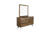 Picture of CLEVEDON 6-Drawer Solid Oak Wood Dressing Table with Mirror