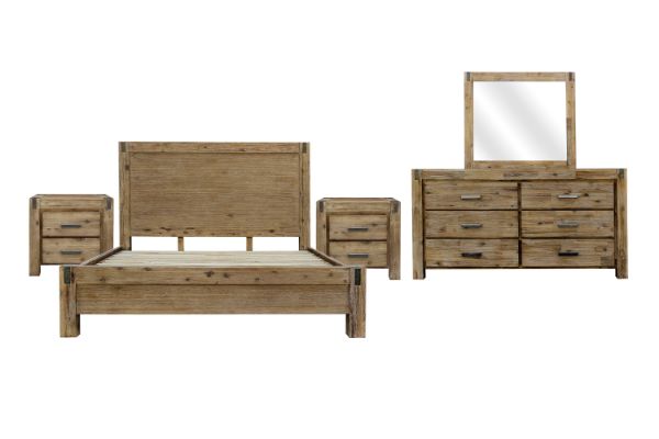 Picture of SPRINGBROOK Solid Acacia Wood Bedroom Combo Set in Queen Size - 5PC Combo