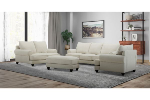 Picture of BALVINO Feather Filled Fabric Sofa Range  - 3.5+2.5+1.5+Ottoman Sofa Set