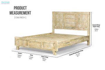 Picture of AKAROA Solid Acacia Wood Bedframe in Queen/King/Super King Size
