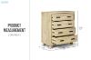 Picture of AKAROA 4-Drawer Solid Acacia Wood Tallboy