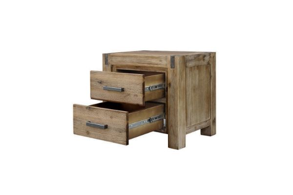 Picture of SPRINGBROOK 2-Drawer Solid Acacia Wood Bedside Table