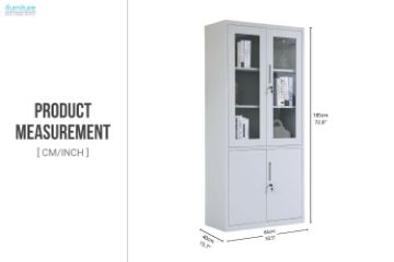 Picture of SPARK Locker 4-Door Metal File Cabinet with Glass Doors