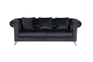 Picture of JOLANDA Chesterfield Fabric Sofa Range (Black) - 3 Seater