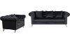 Picture of JOLANDA Chesterfield Fabric Sofa Range (Black) - 3+2 Sofa Set