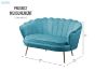 Picture of EVELYN Curved Flared Velvet Love Seat (Blue)