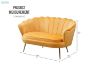 Picture of EVELYN Curved Flared Velvet Loveseat (Yellow)