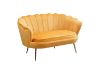 Picture of EVELYN Curved Flared Velvet Loveseat (Yellow)