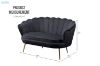 Picture of EVELYN Curved Flared Velvet Loveseat (Black)