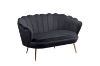 Picture of EVELYN Curved Flared Velvet Loveseat (Black)