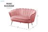 Picture of EVELYN Curved Flared Velvet Loveseat (Pink)