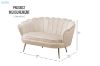 Picture of EVELYN Curved Flared Velvet Loveseat (Beige)