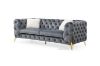 Picture of VIGO 3/2/1 Seater Chesterfield Tufted Velvet Fabric Sofa Range (Grey)