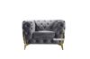 Picture of VIGO 3/2/1 Seater Chesterfield Tufted Velvet Fabric Sofa Range (Grey)