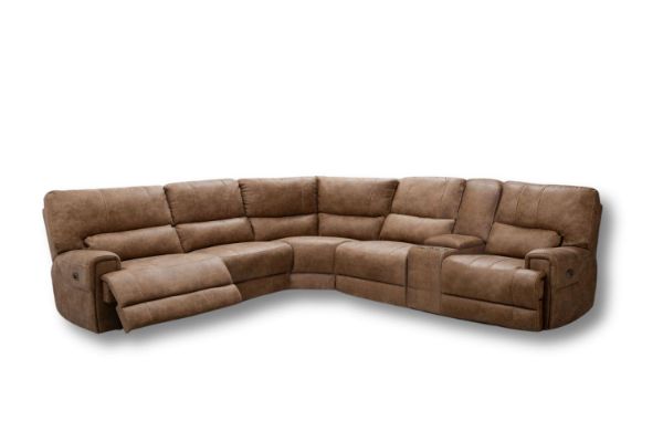 Picture of NAKEETA Air Leather Power Recliner Modular Sofa with Console and Storage