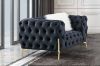 Picture of NORFOLK 3/2/1 Seater Button Tufted Velvet Sofa Range (Black)