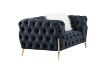 Picture of NORFOLK 3/2/1 Seater Button Tufted Velvet Sofa Range (Black)