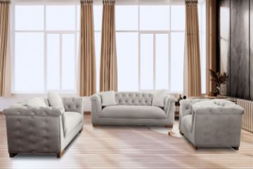 Picture of MALMO 3/2/1 Seater Velvet Sofa Range with Pillows (Beige)