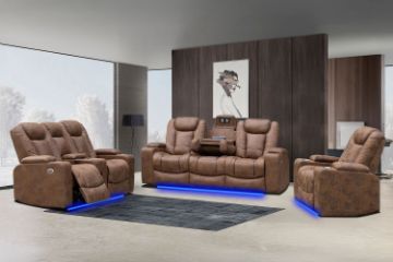 Picture of NEWPORT Air Leather Power Reclining Sofa with LED+Speaker+Reading Light