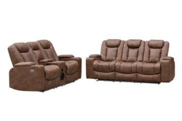 Picture of NEWPORT Air Leather Power Reclining Sofa Range - 3RRC+2RRC Sofa Set