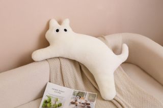 Picture of DOPAMINE Cat Plush Cushion - White