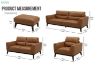 Picture of STONELAND 3/2/1 Seater 100% Genuine Leather Sofa Range with Ottoman