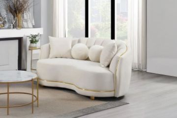 Picture of WESLEY 3/2 Velvet Sofa Range (Beige)