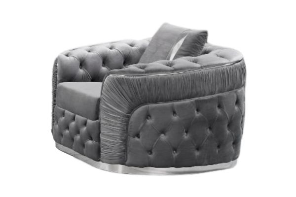 Picture of PIEDMONT Chesterfield Velvet Sofa Range (Grey) - 1 Seater