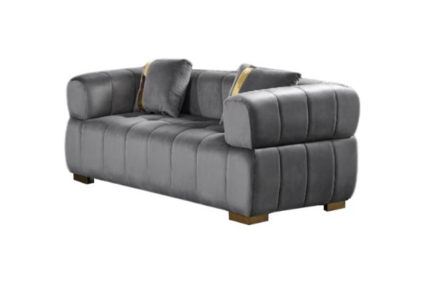 Picture of VEGAS Chesterfield Velvet  Sofa (Grey) - 2 Seater