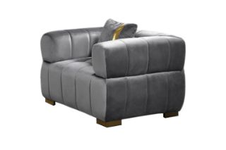 Picture of VEGAS Chesterfield Velvet  Sofa (Grey) - 1 Seater