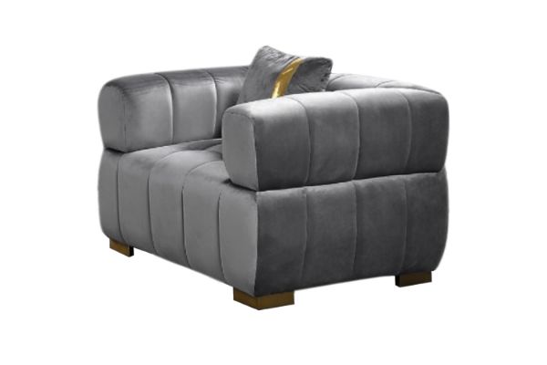 Picture of VEGAS Chesterfield Velvet  Sofa (Grey) - 1 Seater