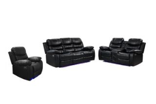 Picture of MODENA Reclining Sofa with LED & Speaker (Black) - 3RRC+2RRC+1R Sofa Set
