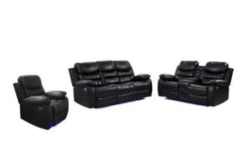 Picture of MODENA Reclining Sofa with LED & Speaker (Black) - 3RRC+2RRC+1R Sofa Set